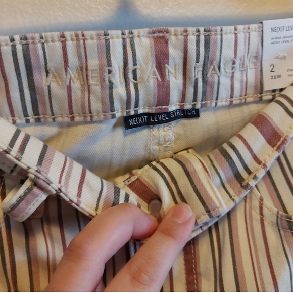 American Eagle Next Level Stretch High Rise Skinny Striped Jegging - Picture 6 of 14